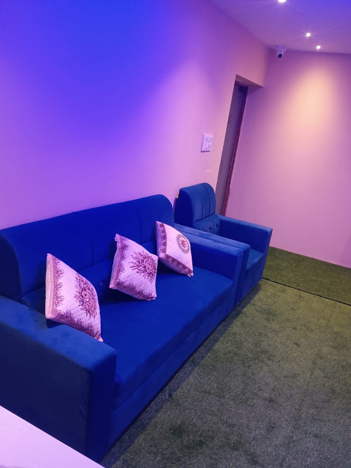 Plush seating in the waiting lounge