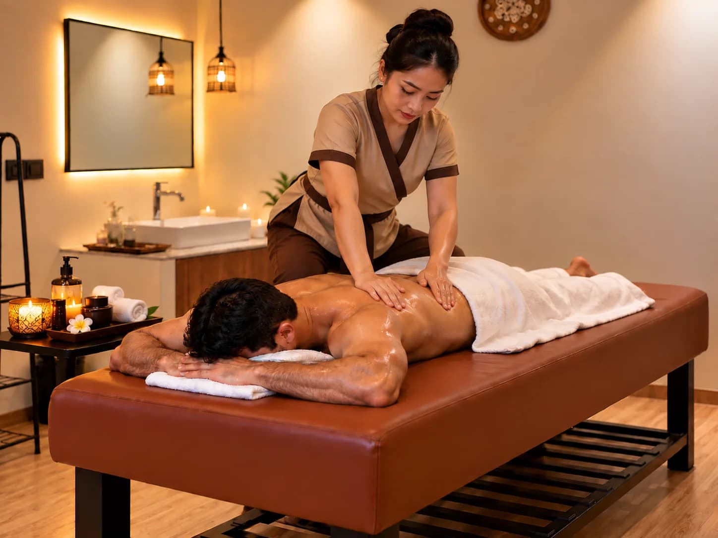 Candle Massage — treatment in progress