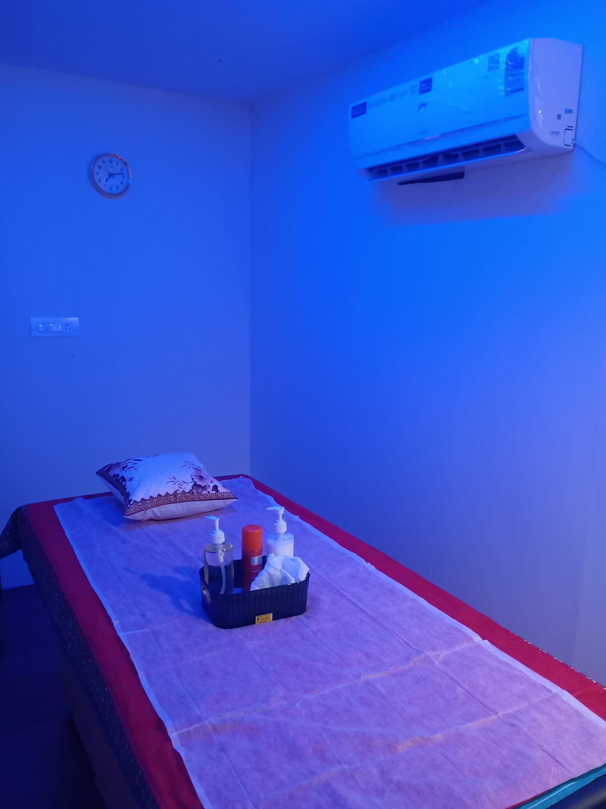 A treatment table, set and waiting