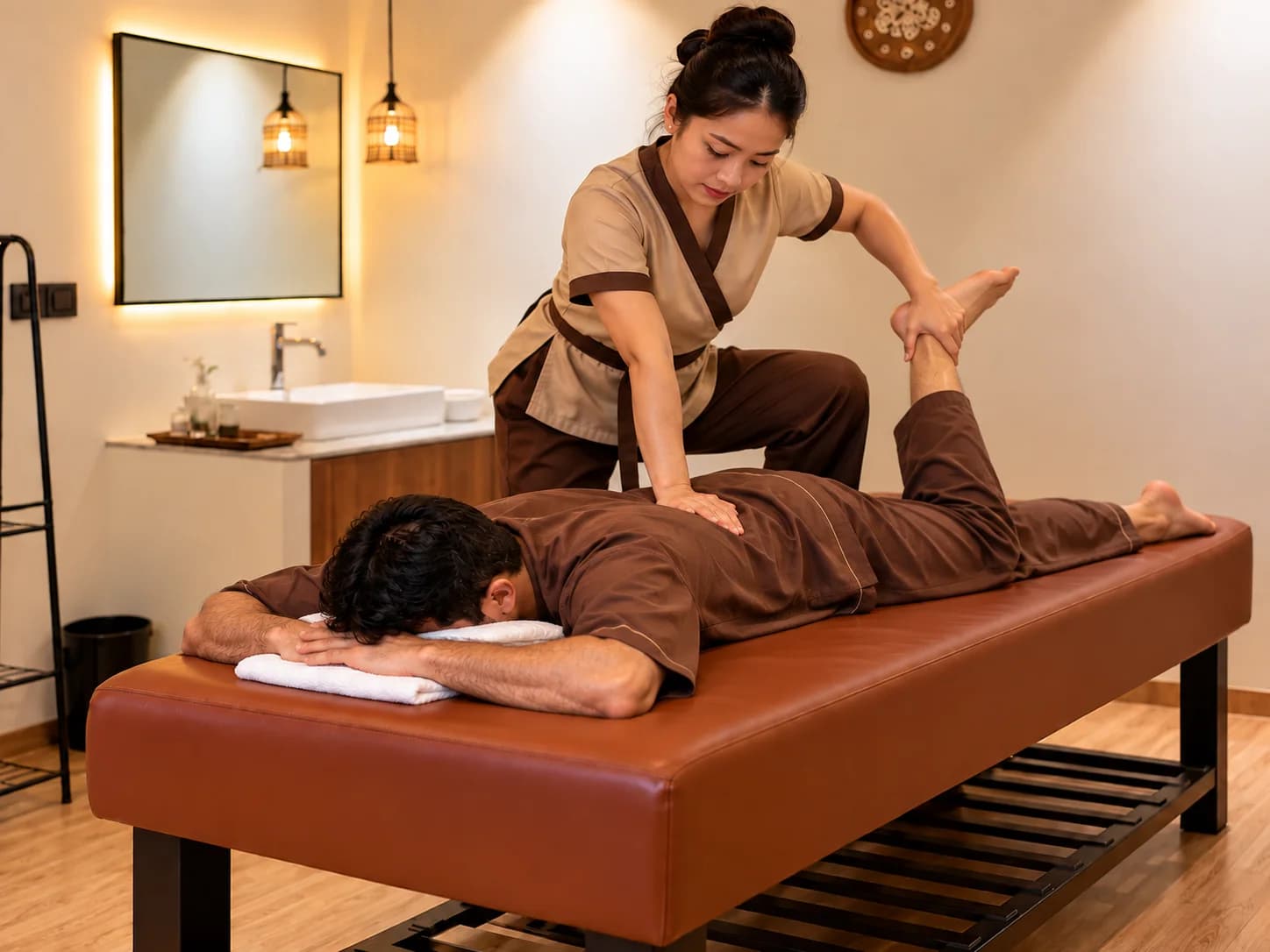 Thai Massage (Dry) — treatment in progress